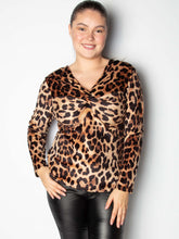 Velour bluse med knude